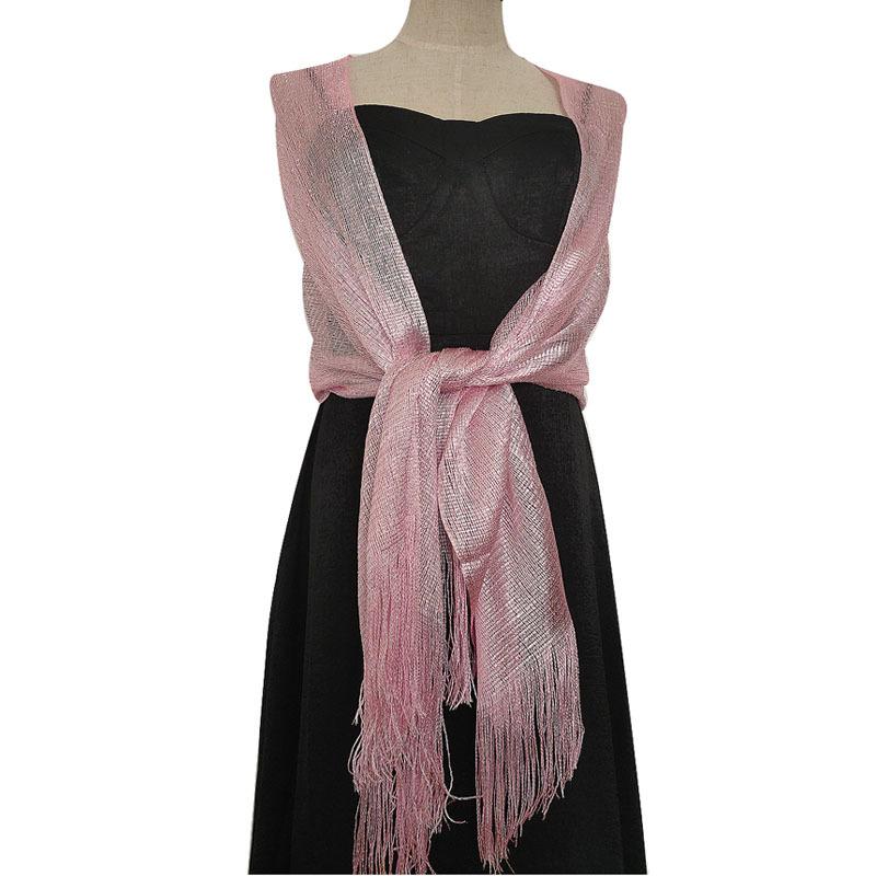 Elegant Evening Dresses Shawls Female Golden Silvery Wire Tassels Party Wedding Temperament Accessories Scarf