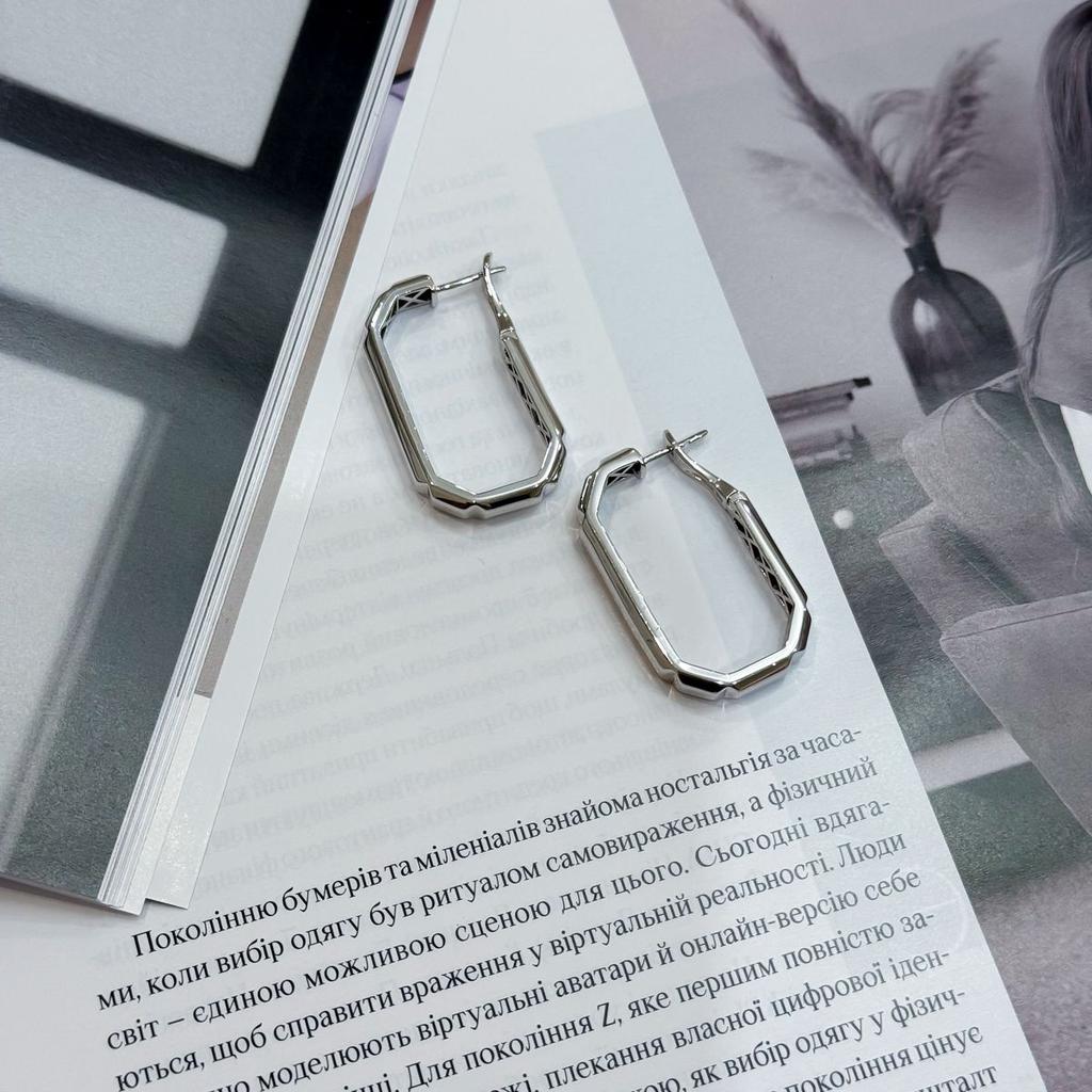 Серебряные серьги без камней (2175230)