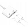 Phone Adapter Co2, Connector Cable 2X For Iphone, Headphones + Charging, White