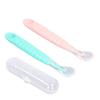 2 шт. Детская силиконовая ложка для еды с двойной головкой, портативная, с удобным захватом, ложки для кормления первого этапа для младенца