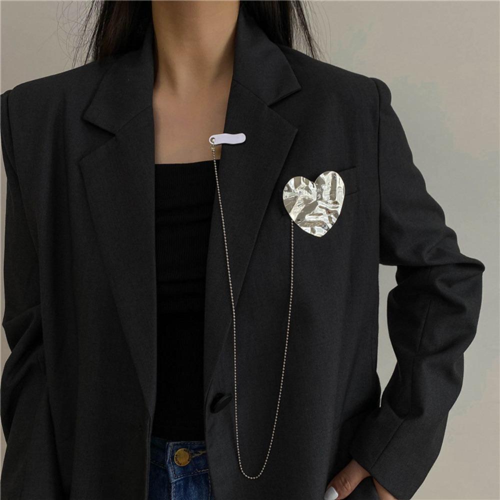 Сердце кисточка брошь квадратный влюбленный костюм модные металлические украшения мужчины