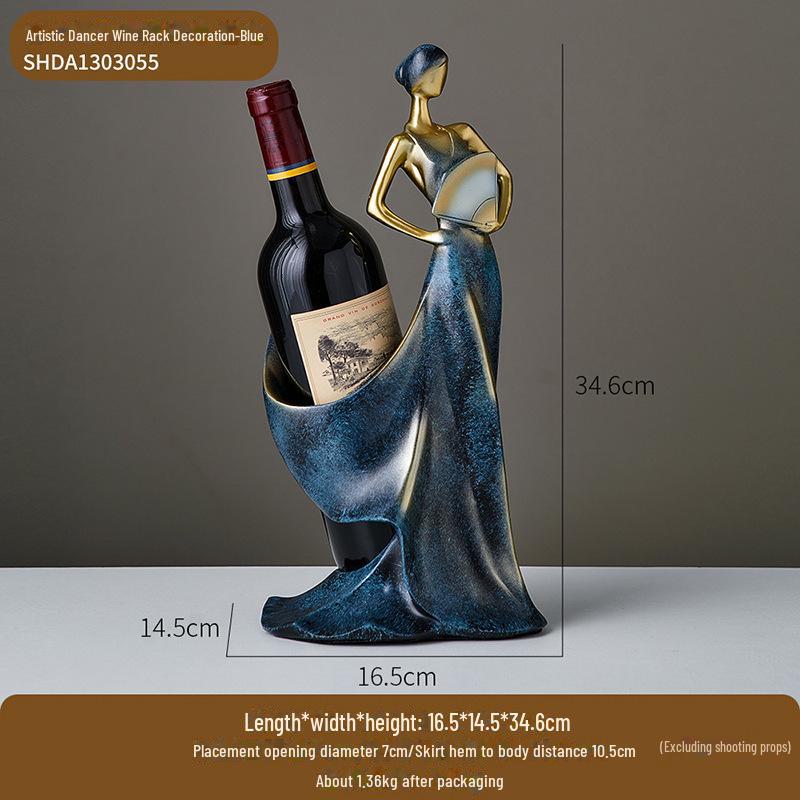 Red Wine Rack with Artistic Dancer Design - Resin Decor for Home or Restaurant