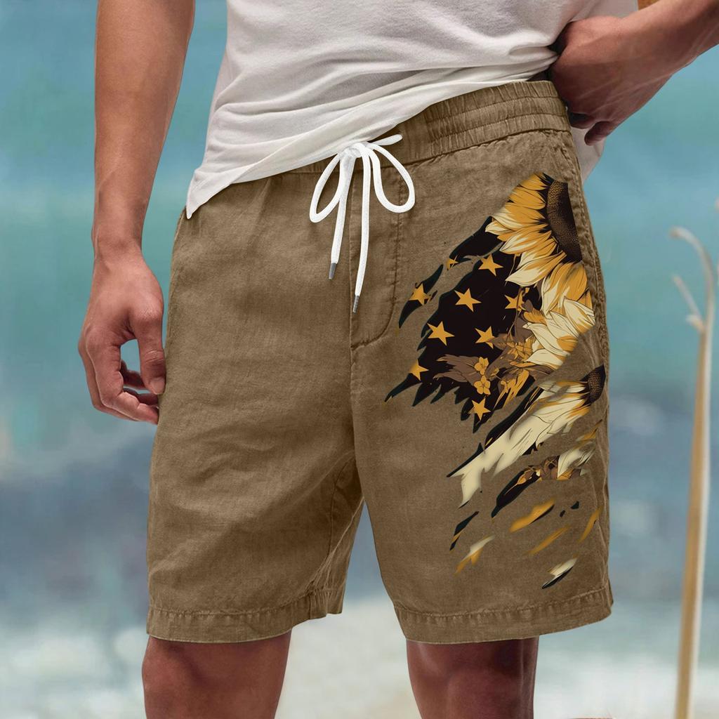 Мужские летние большие повседневные свободные спортивные брюки пляжные шорты