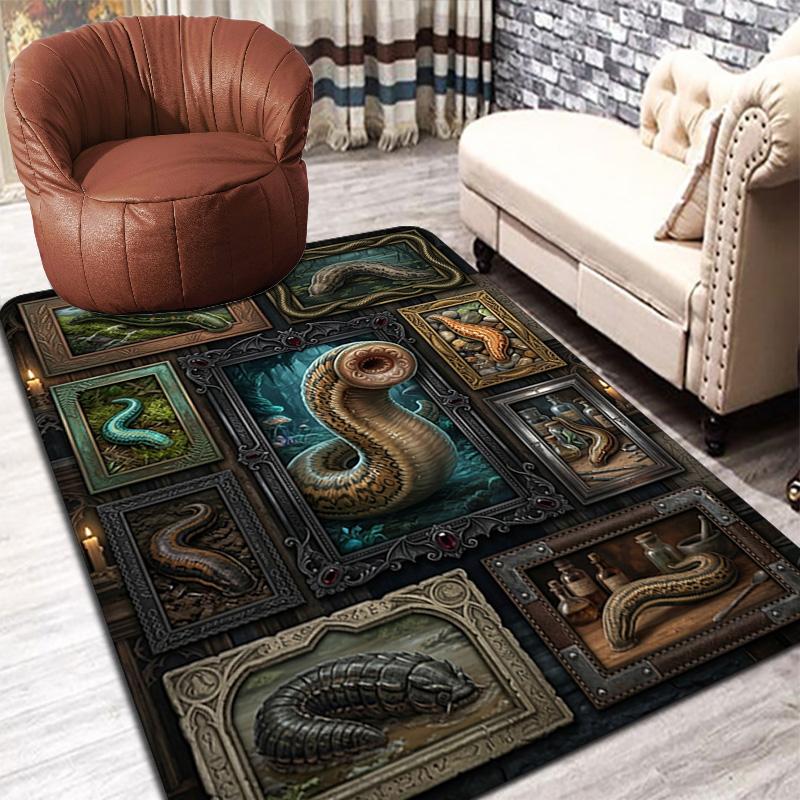 Mystic Serpent Collection Pattern Rug Floor Mat for Living Room or Bedroom Soft and Comfortable Carpet a Gift for Birthday and Holiday.