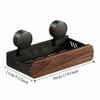 Walnut Finish Bathroom Shelf Strong Grip Bathroom Storage Rack Wall Mounted Organizer  Vanity