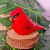 Colorful Bird Ornament with Wood Base Handmade Engraving Process Crafts Art Healing Bird Carving Decoration Feather Animal Model Desktop Ornament