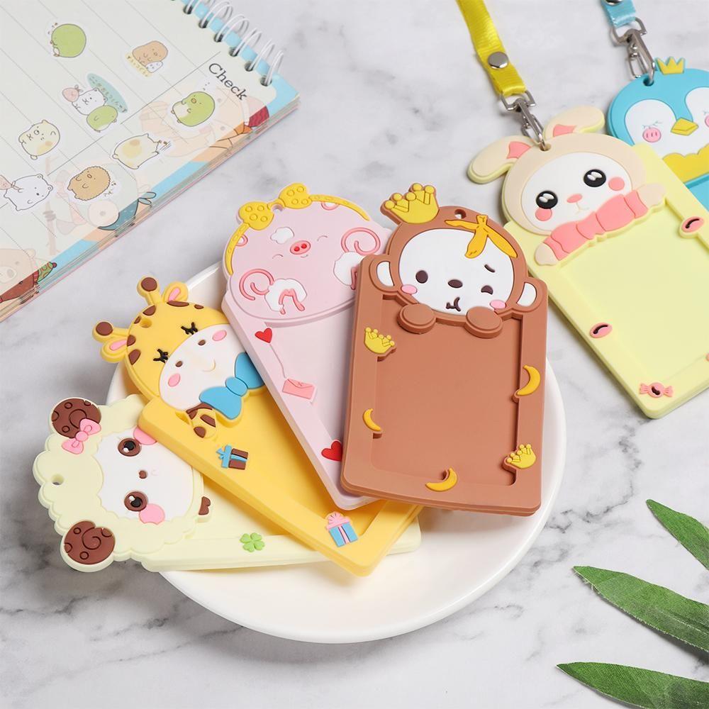 Multi Colored Badge Protector Cover Cute Animal ID Card Pouch Card Holders Name Card Card Sleeve
