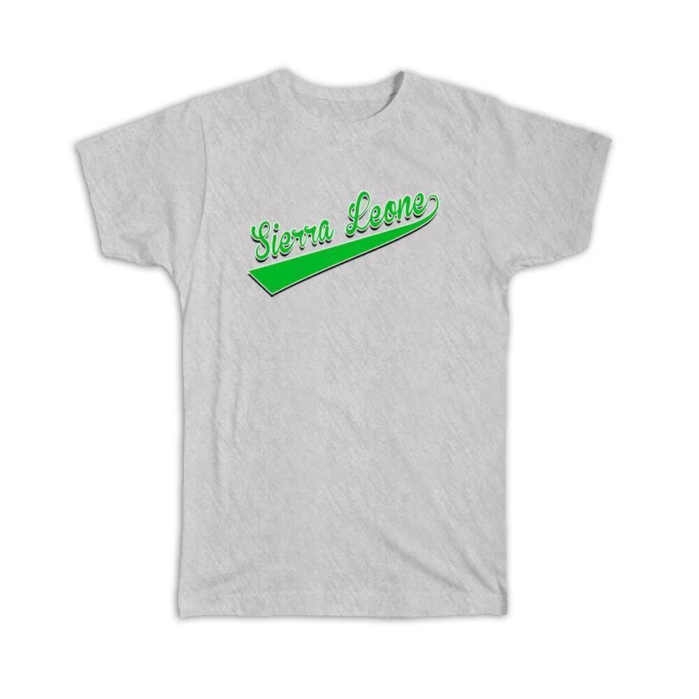 Gift T-Shirt : Sierra Leone Flag College Script Country Leonean Expat