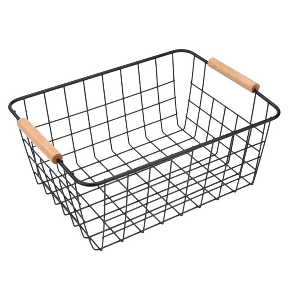 Rectangle Iron Wired Basket White Black Sundries Container  For Bathroom Kitchen