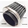 50mm/2" Motorcycle Air Intake Filter Cleaner Adjustable Clamp Washable Silver x3