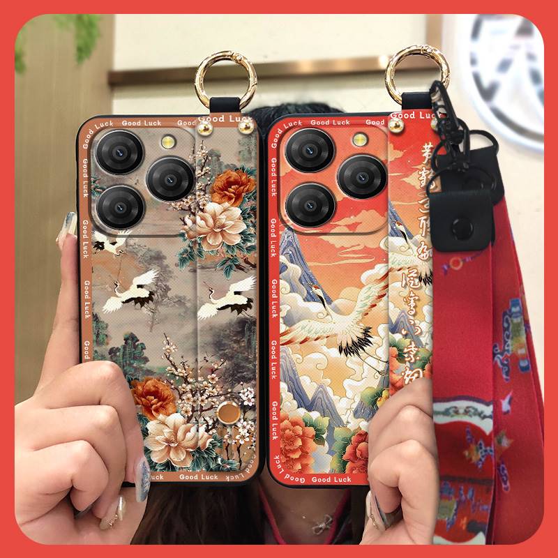 Противоударный чехол-браслет для телефона Blackview Shark9 5G, ремешок на запястье, подставка, мягкий чехол, задняя крышка, грязеотталкивающее кольцо