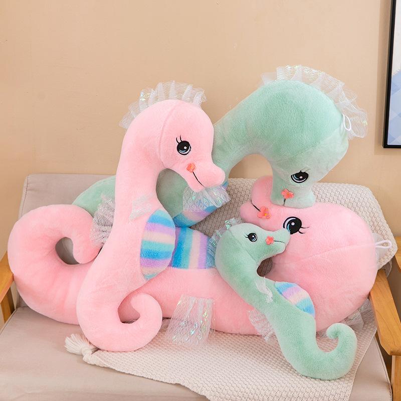 Cute Colorful Seahorse Cartoon Parent-child Seahorse Pregnant Woman Sleeping Pillow Aquarium Souvenir Holiday Gift
