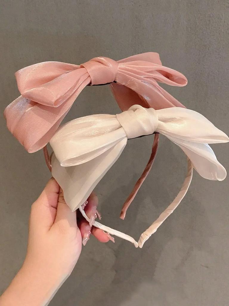 1/2piece of Women's Mesh Large Bow Headband Princess Hair Accessory