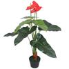 VidaXL Artificial Plant with Pot Anthurium 90 Cm Red and Yellow