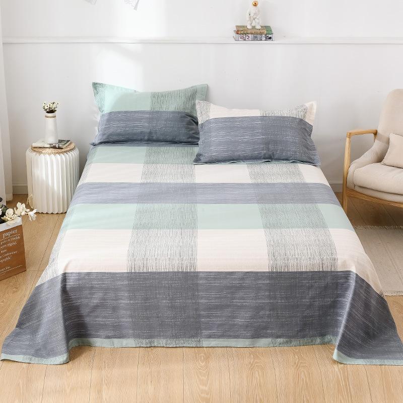 INS Style Bed Sheet One-Piece Winter 1.8m Double Bed 1.2m Student Dormitory Single Bed Minimalist Washed Cotton Quilt