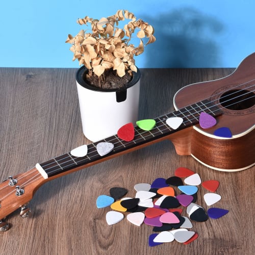 uxcell Felt Guitar Picks, Guitar Accessories for Acoustic, Electric, and Bass Guitars, 3mm Thick, Multicolor, 8-Pack