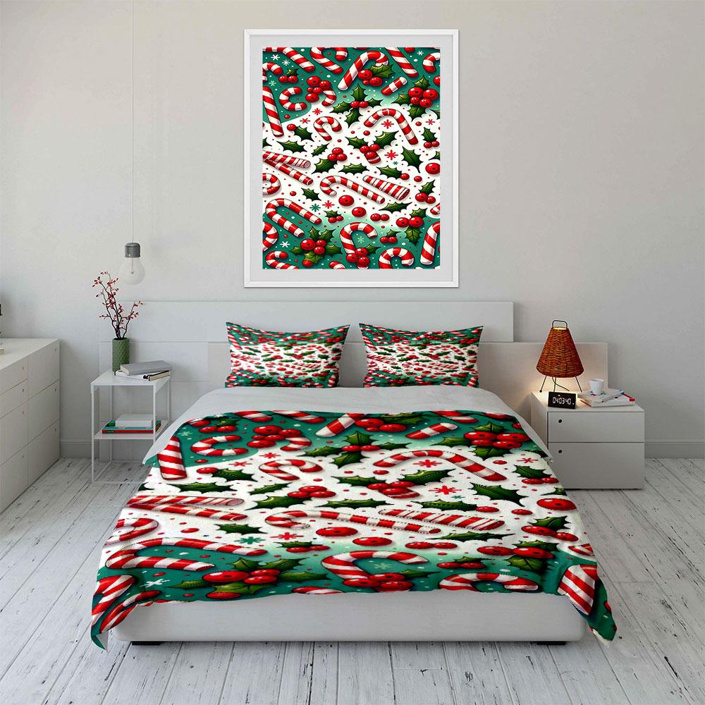 Festive candy charm Bedding sets Duvet cover sets Duvet covers Pillowcases(1*Duvet Cover 2*Pillowcases without duvet insert)