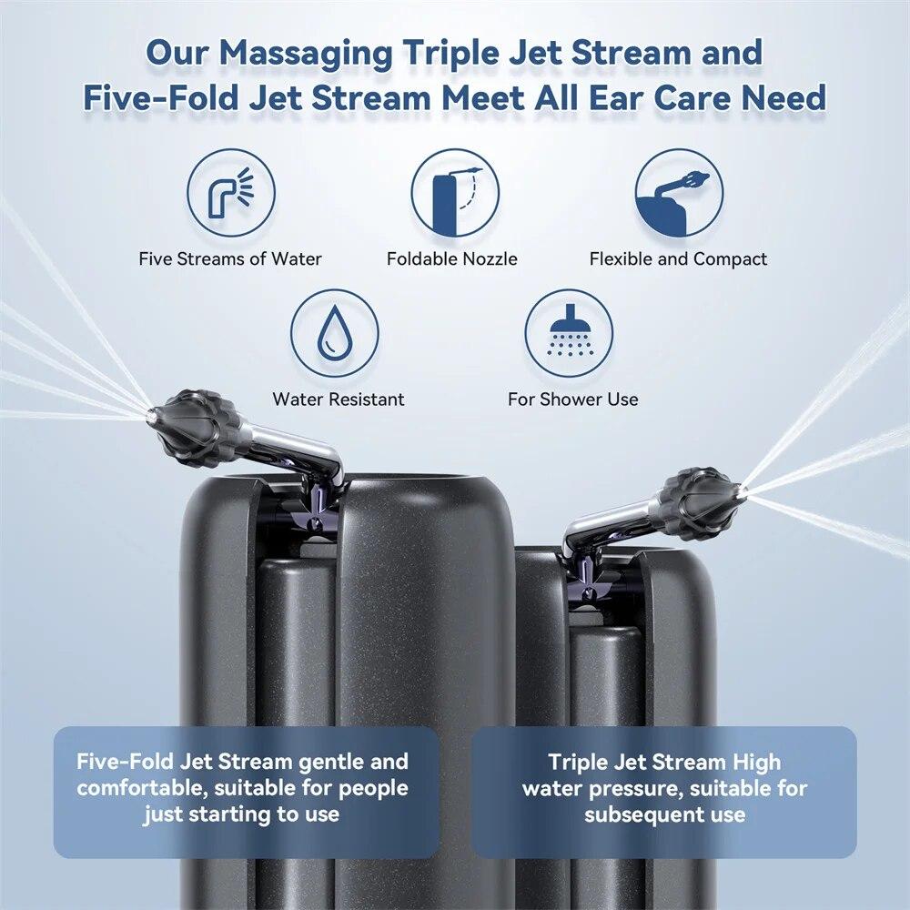 Набор для удаления ушной серы, 250 мл, водонепроницаемая бутылочная система для промывания ушей, система очистки ушей, 4 режима, чистка ушей, промывание ушных каналов