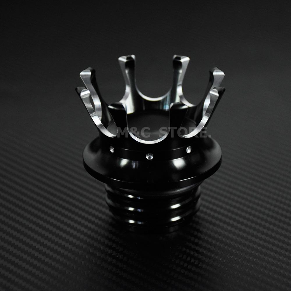 Mactions Crown Style Vented Fuel Tank Cap Gas Cap For Harley Sportster XL 883 1200 Touring Road King Dyna Softail Custom