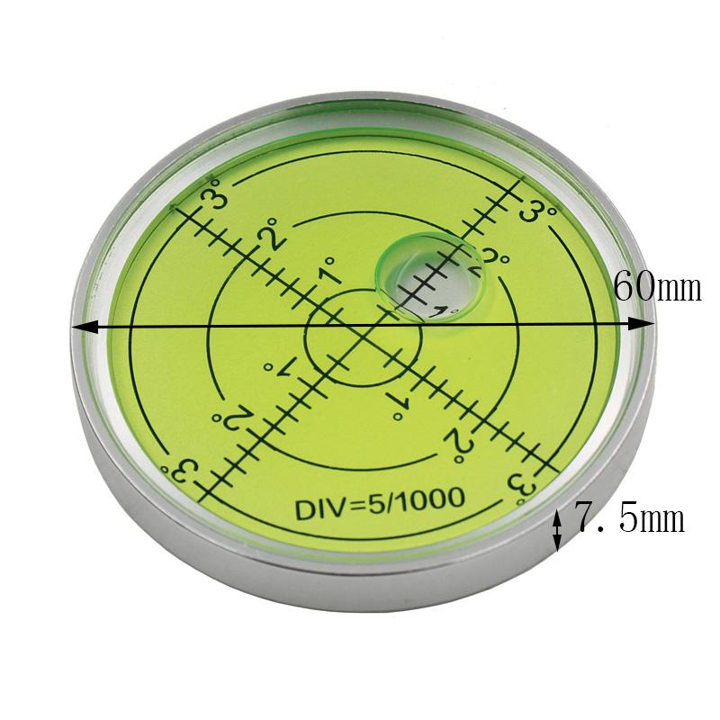 Ультратонкий 7,5 мм Универсальный Круглый Спиртовой Уровень Пузырьковый Шарик Внутренние Линии Износостойкий Уровень Измерительный Элемент 1 ШТ.