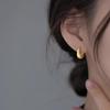 Серьги-кольца из стерлингового серебра 925 пробы с матовой поверхностью: Высококачественные серьги-гвоздики в стиле лайт-люкс для женщин - Горячий новый тренд 2024