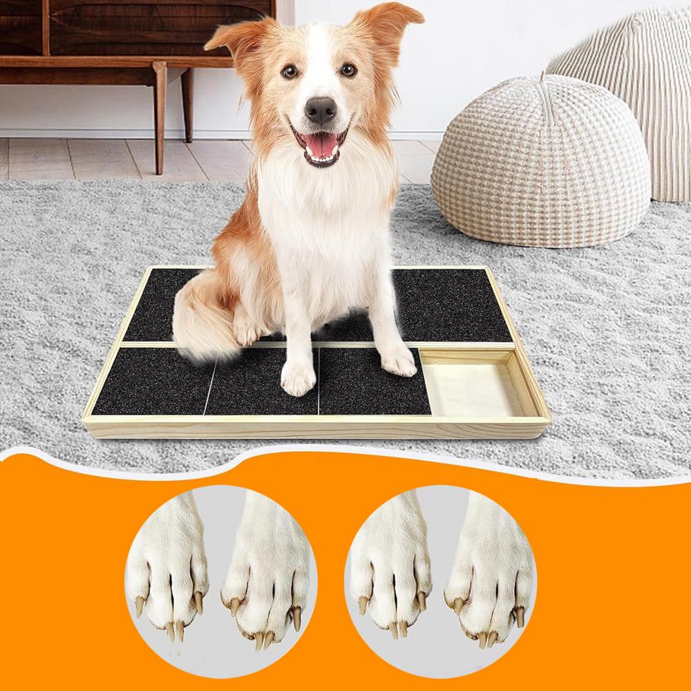 Dogs Scratch Square Pad Pet Paw Nail Square Scratch Trimming Board Wood Filing Scratchboard Polish Pads For Pet Dog Medium Dog