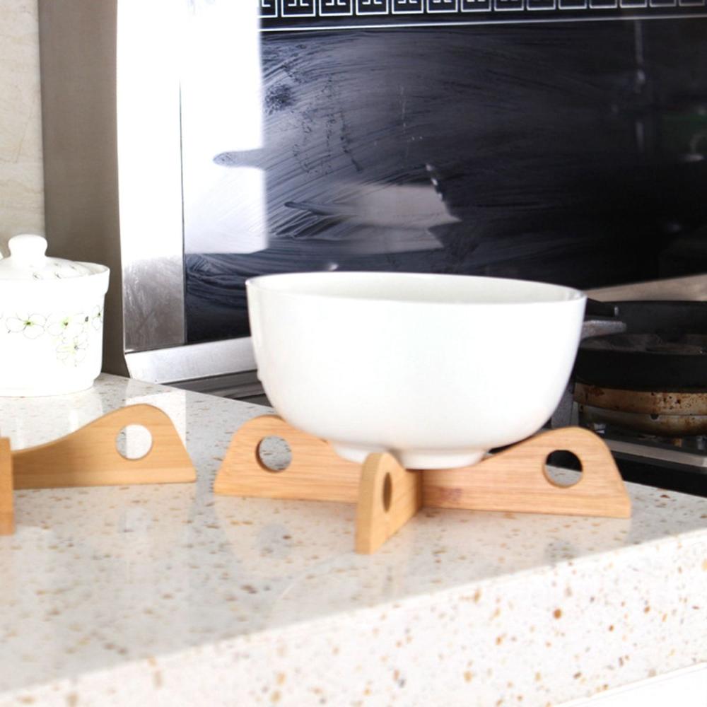 Cteative Home Bamboo Cross Holder Heat Resistant Pan Stand Cooling Rack Placemat Pot Trivet
