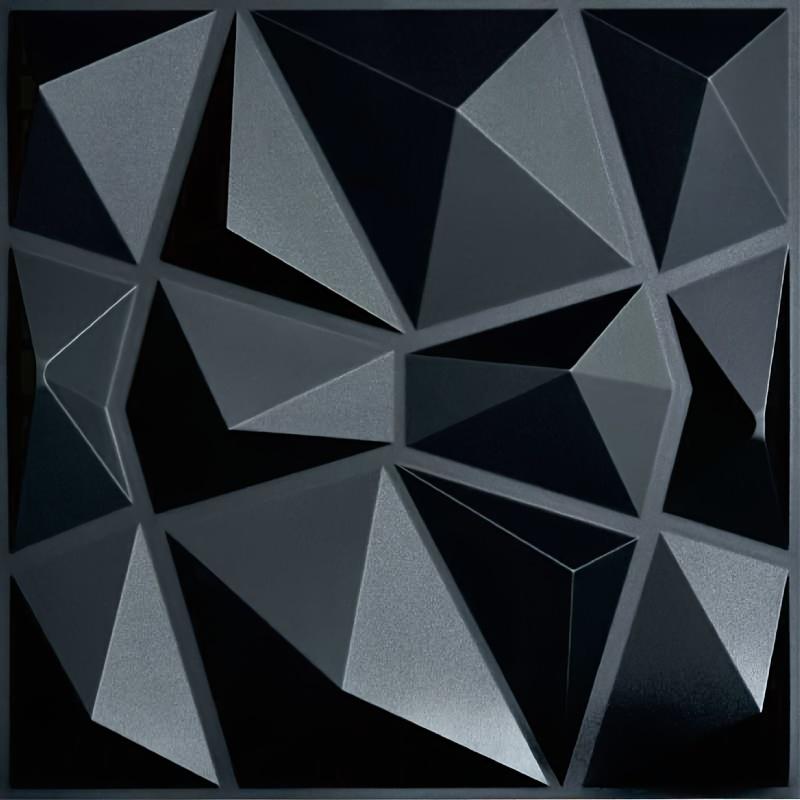 12pcs 11.8inx11.8in 3D Diamond Wall Panel for Living Roor Bedroom TV Background Decoration Company Office Interior Wall Decor