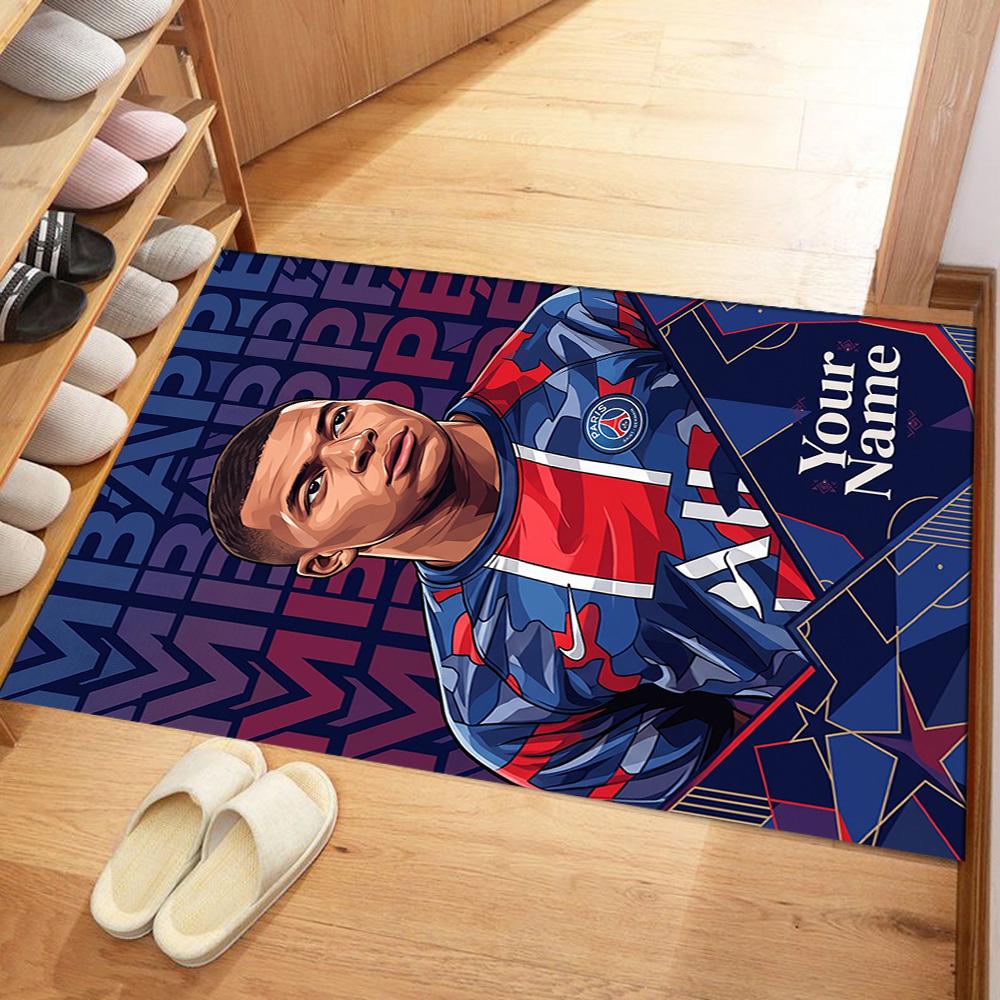 Mbappe Customized Name Area Rug Suitable For Kitchen Entryway Dormitory Bedrooms Antislip Carpet Decorate Offices Perfect Birthdaychristmas Gift Idea