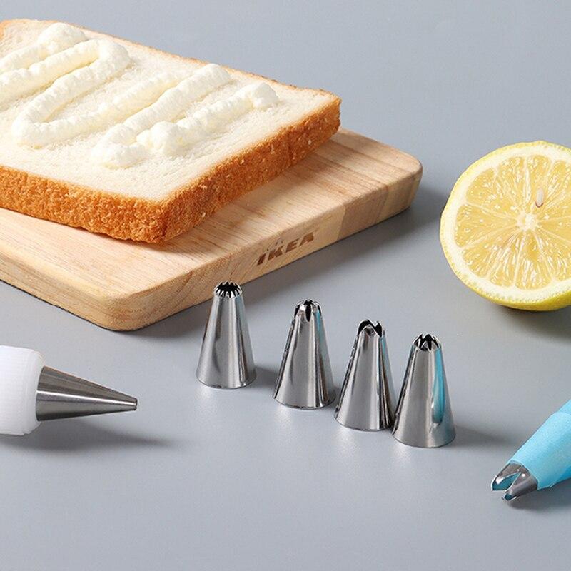6/12pcs Cream Nozzle Sets Stainless Steel Cake Decorating Tip Icing Cake Decorating Cream Bag Kitchen Baking Tools Accessories