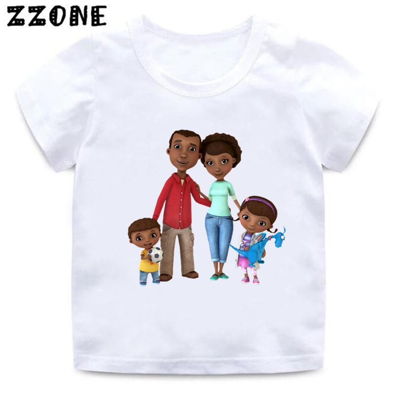 Doc McStuffins Clinic Girl Cartoon Kids Funny TShirts Cute Girls Clothes Baby Boys T shirt Summer White Children Topsooo5460