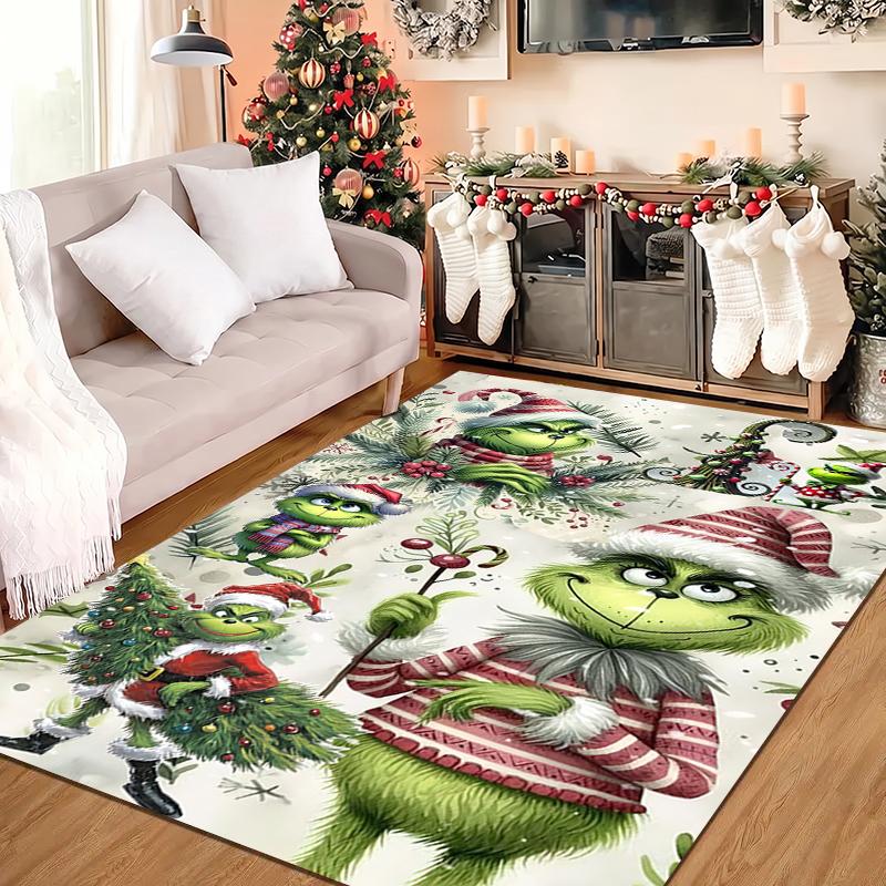 1PC Grinch Rug - home decoration Carpet For Living Room Bedroom Flooring Computer Chair Area Rug