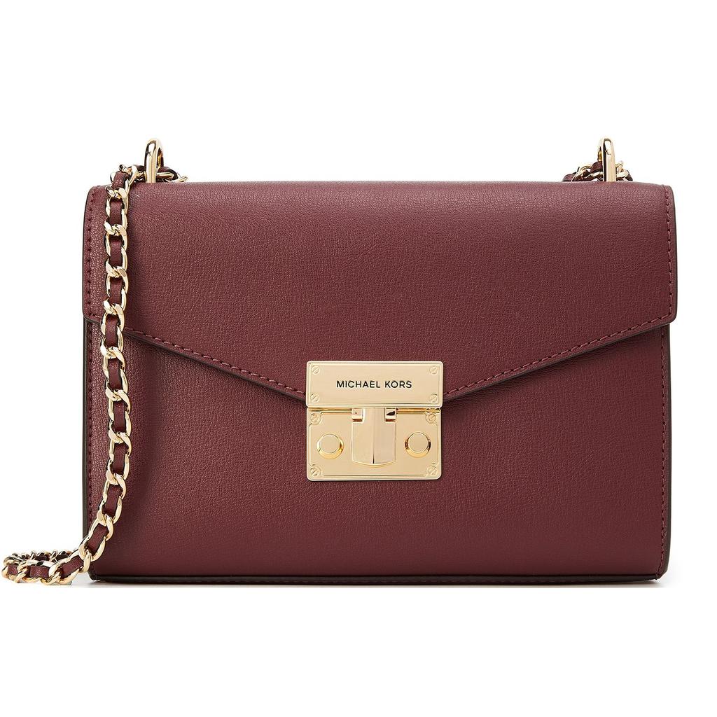 Michael Kors Розовый Модный Дизайн для Поездок Цепочка Кожаная Сумка Кроссбоди На Плечо Средний Размер Женские сумки Бордовый 35S1GXOL2L-580