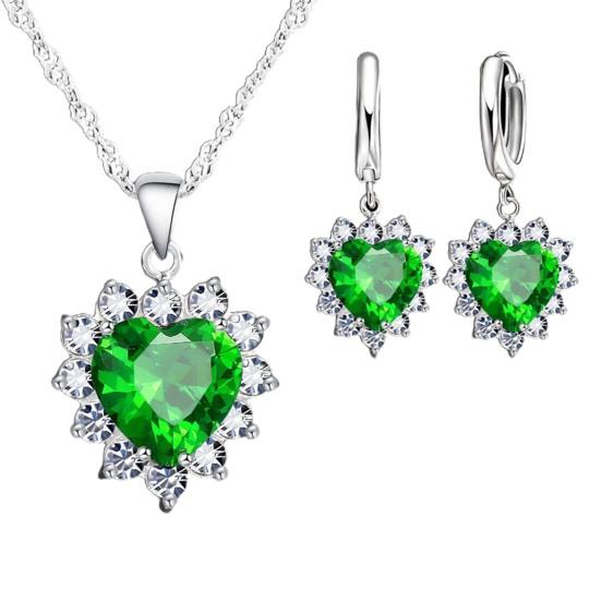1 Set Exquisite Heart Shape Women Necklace Stylish Modern Style Alloy Dangle Earring for Girls