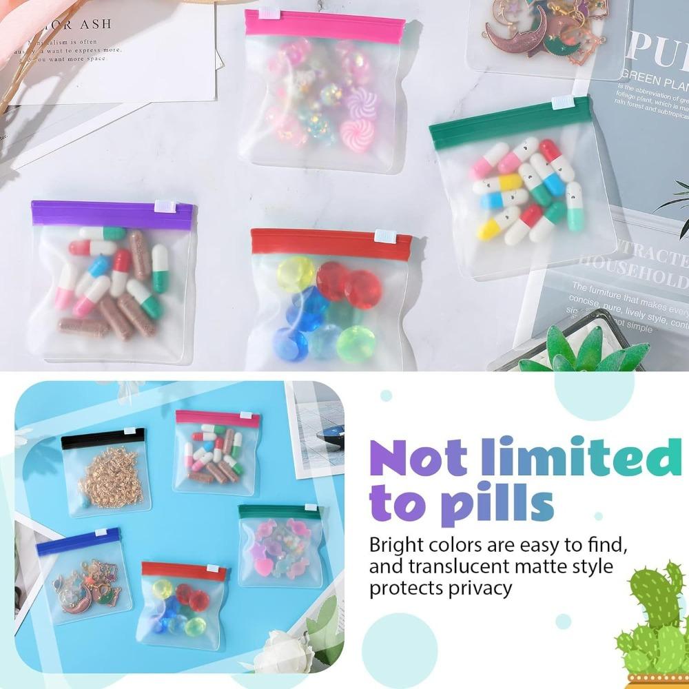 1/7/28pcs Translucent Pill Pouch With Zippered Pill Pouch Set Portable Pill Container Travel