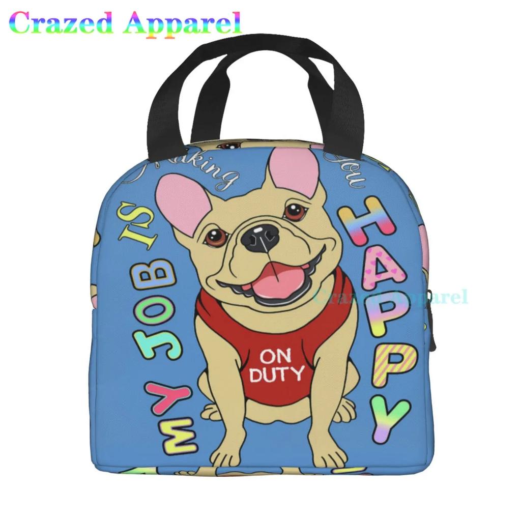 Утепленная сумка для ланча French Bulldogs Dog для женщин, мужчин и детей, большая и многоразовая, с ручкой, с возможностью заморозки для поездок на работу и в школу