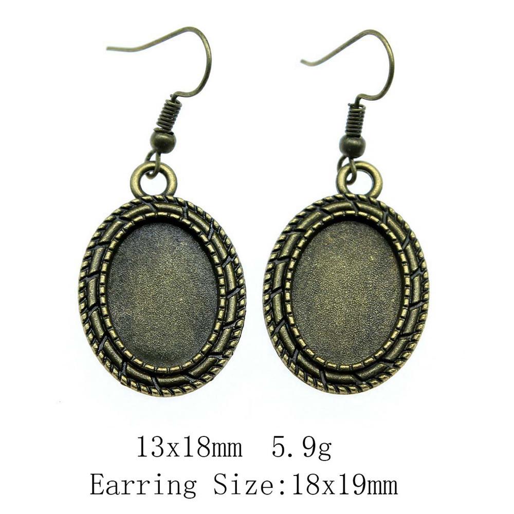 Подарки для женщин Винтажные серьги Овальные серьги-крючки Стеклянный кабошон Основание Подставка Подставка Серьги-подвески и подвески Женские сумки Серьги