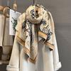 Imitation Cashmere Warm Cashew Flower Long Towel Shawl Women's Autumn Thickened Warm Temperament Scarf Dual-purpose Shawl