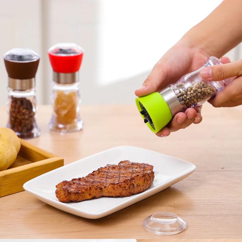 Горячая новая удобная ручная мельница для перца и соли, мельница для приправ, перца, специй, зерновых мельниц, фарфоровая мельница для измельчения, кухонные принадлежности