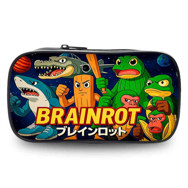 Tralalero Tralala Pencil Cases New Tungtung Sahur Brainrot Kids Stationery Bags Student Back To School Pen Pouch Children Gift