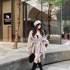 Fashion Black Strapped Woolen Coat Women Clothing Spring and Autumn Loose Premium Splicing Hairy Sleeve Winter Coats