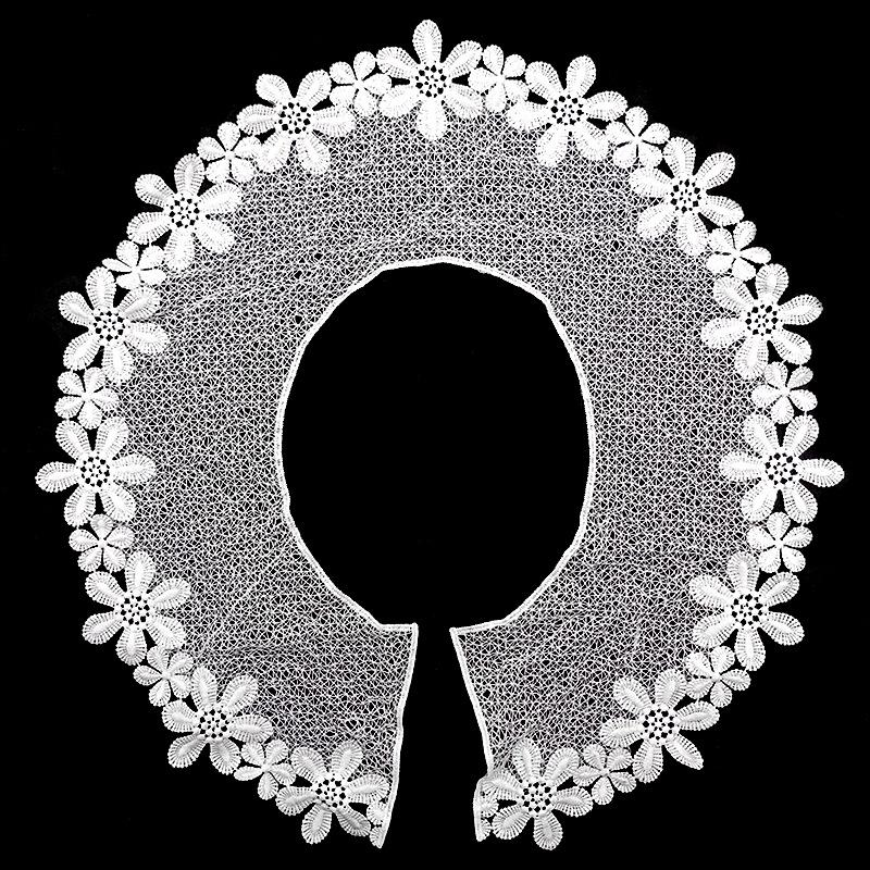 1 шт. Молочный шелк ложный воротник шаль вышитый плечевой воротник трехмерный полый DIY кружевные аксессуары вышитая грудь