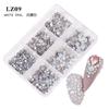 Nail Art Flat Bottom Diamond Mixed Color Champagne 6 Grid Mixed Batch Nail Diy Jewelry Sticker Diamond Nail Art Jewelry