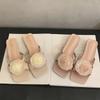 Модные женские шлепанцы Французский розовый темперамент Шлепанцы Фея обувь Мода для улицы 2025 Новое лето Новые сандалии с китайскими цветами