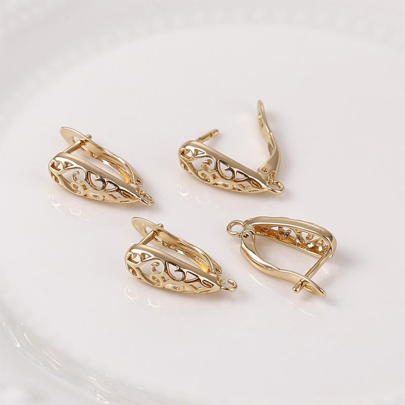 Серьги-пряжки в форме капли в стиле ретро из 14-каратного золота с медным покрытием — аксессуары ручной работы своими руками