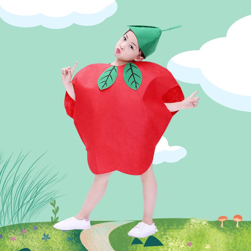1Set Children Cosplay Fruit Veggie Costume Funny Holiday Party Cute Clothes Suit Children Performance Overclothes Stage Costume