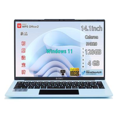 И тонкий ноутбук с Windows 11 128 ГБ 4 ГБ WPS USB и HDMI GM-JAPAN 14,1-дюймовый сверхлегкий офисный, SSD, ОЗУ, веб-камера, Office, Celeron, Wi-Fi, 3.0,