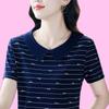 Women's Summer Short-sleeved T-shirt New Loose Casual and Versatile Age-reducing Middle-aged Mother's Doll Collar Top