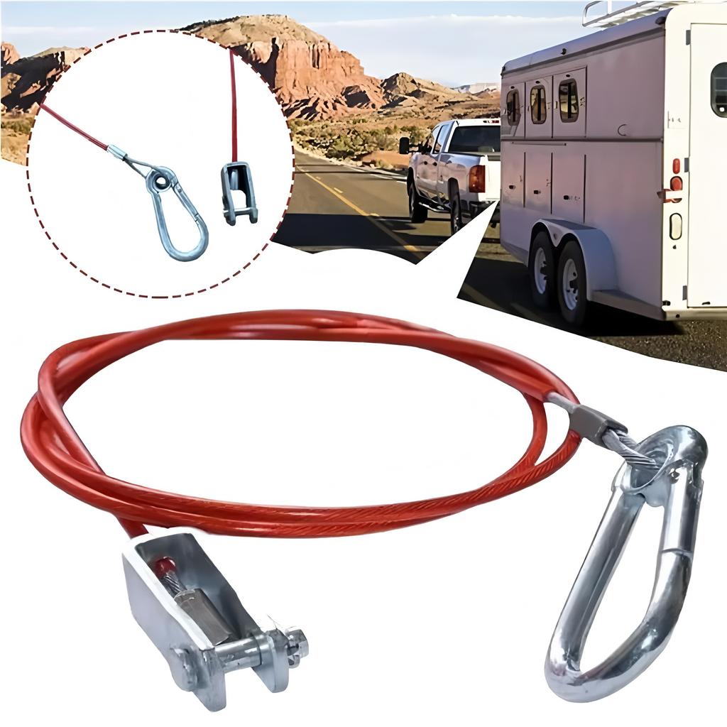 Stainless Steel Trailer Breakaway Rope for Caravan Brake Away Safety Cable Braked Hitch Wire Rope Caravan Parts Car Accessories