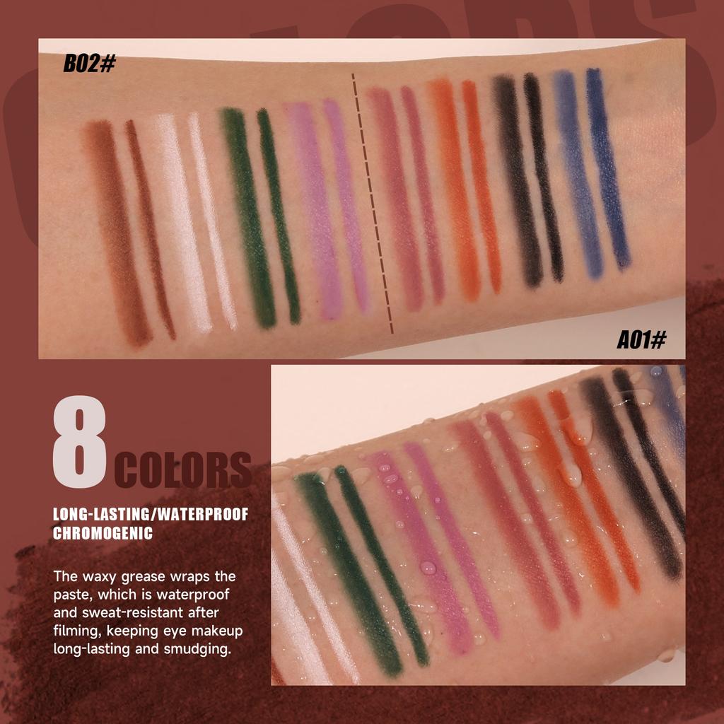 Набор подводки для глаз Smoky Eye Shadow, долговечная водостойкая, не размазывающаяся, шелковистая, гладкая, красочная, в стиле панк, дымчатый макияж с кисточкой